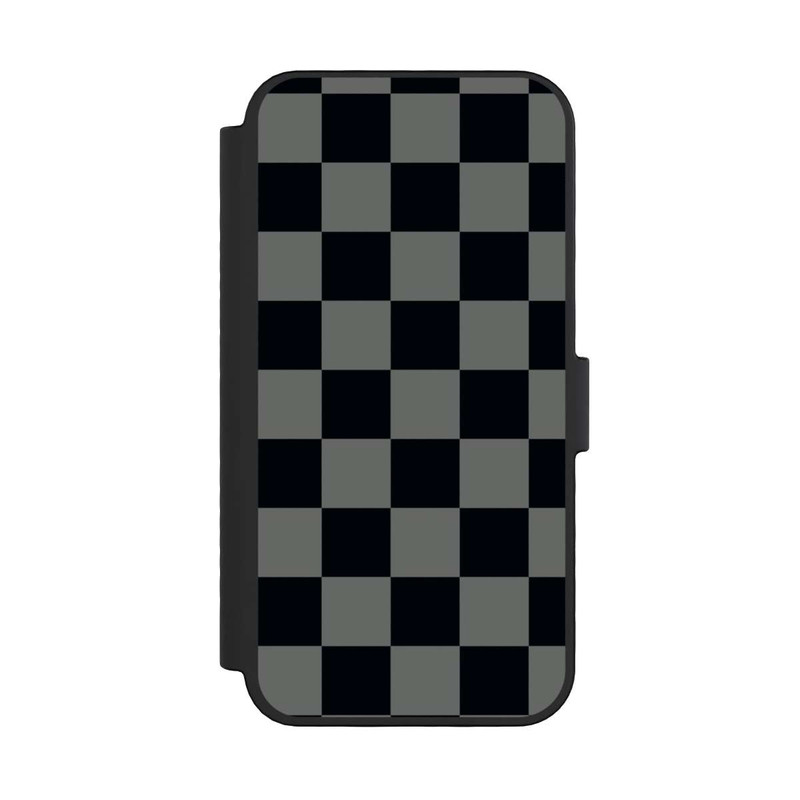 iPhone 16 Pro NIVOflip Schachbrett Schwarz Grau