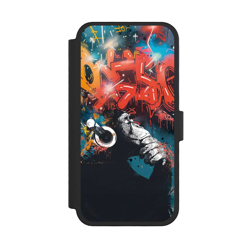 iPhone 16 Pro NIVOflip Affe Stereo Kopfhörer Graffiti Street Art