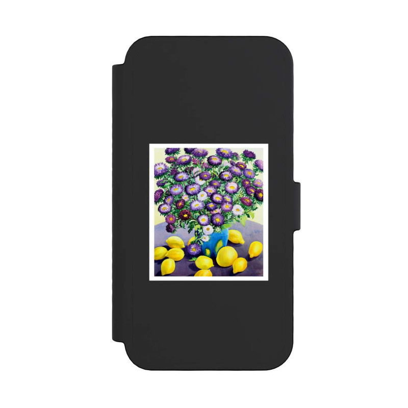 iPhone 16 Pro NIVOflip Purple Asters and Lemons by Christopher Ryland
