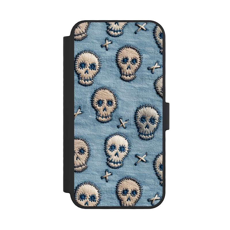 iPhone 16 Pro NIVOflip Skulls on Jeans Pattern