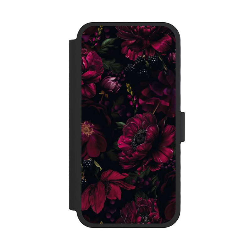iPhone 16 Pro NIVOflip Dunkle Rote Blumen Liebe