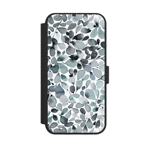 Apple iPhone 16 Pro NIVOflip Eukalyptus Aquarell Blätter Grau