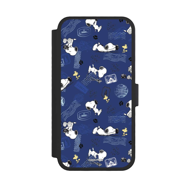 iPhone 16 Pro NIVOflip Peanuts Travel Stamps Pattern Blue