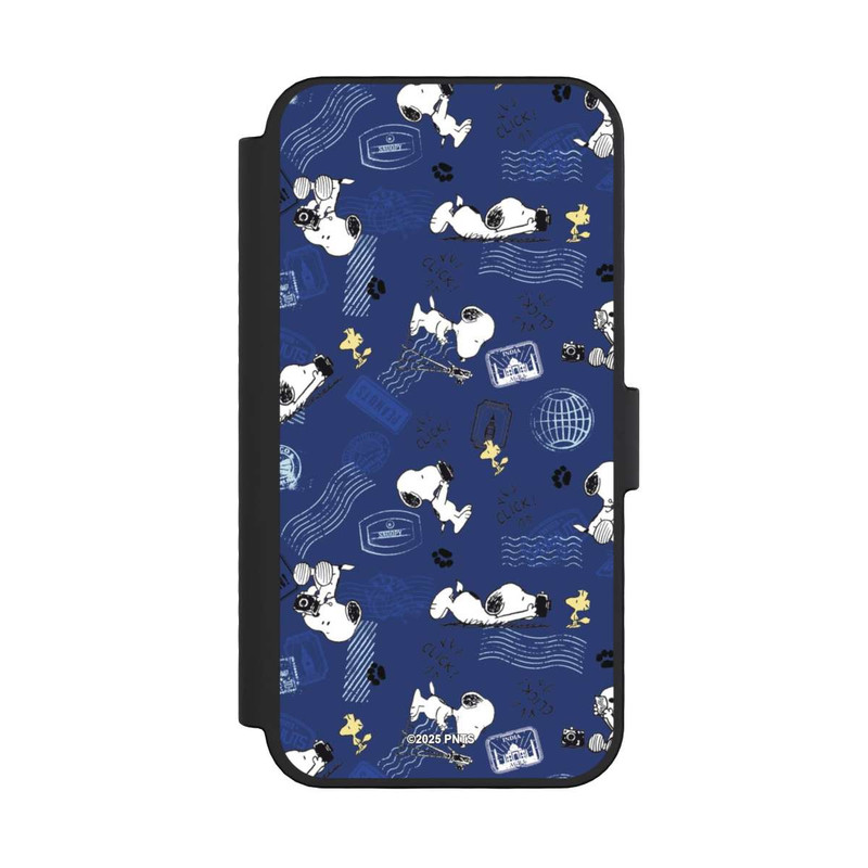 iPhone 16 Pro NIVOflip Peanuts Travel Stamps Pattern Blue