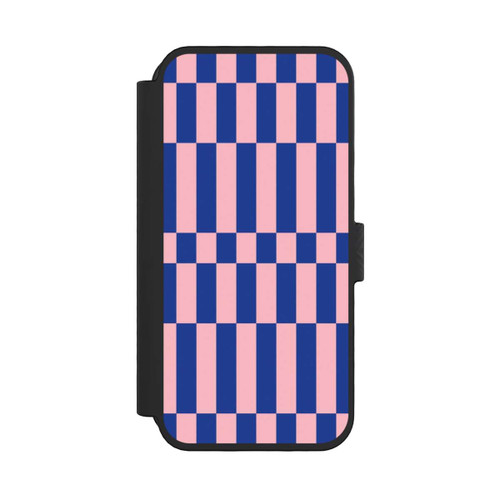 Apple iPhone 16 Pro NIVOflip Checked Abstract Bold Electric Blue and Pink Color Block