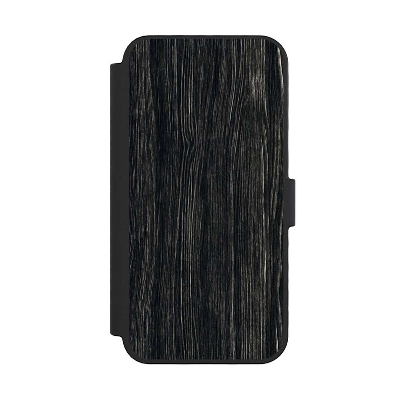 iPhone 16 Pro NIVOflip Dunkle Holzstruktur