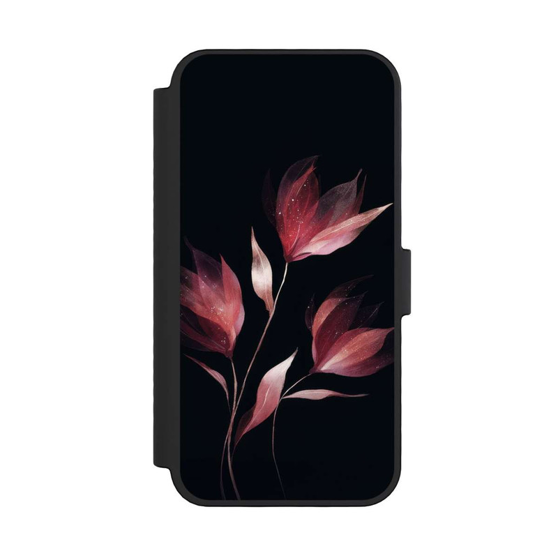 iPhone 16 Pro NIVOflip Burgunderrote Blume Negativ