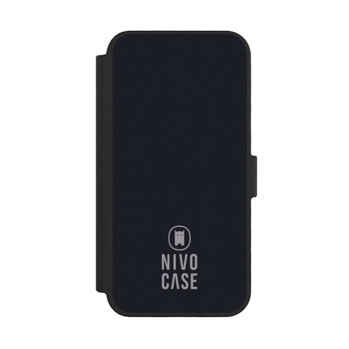 Apple iPhone 16 Pro NIVOflip Nivocase Logo Schwarz Grau
