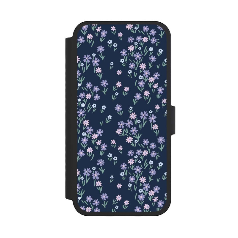 iPhone 16 Pro NIVOflip Thème Floral Bleu Foncé
