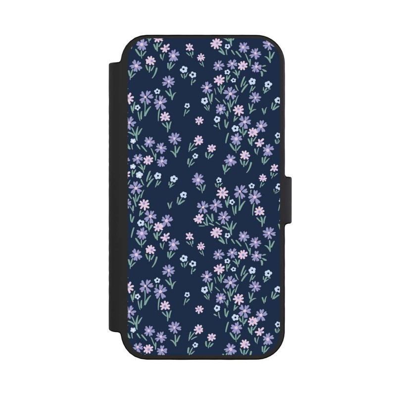 iPhone 16 Pro NIVOflip Thème Floral Bleu Foncé
