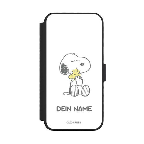 Apple iPhone 16 Pro NIVOflip Snoopy And Woodstock Cuddling Personalisierbar