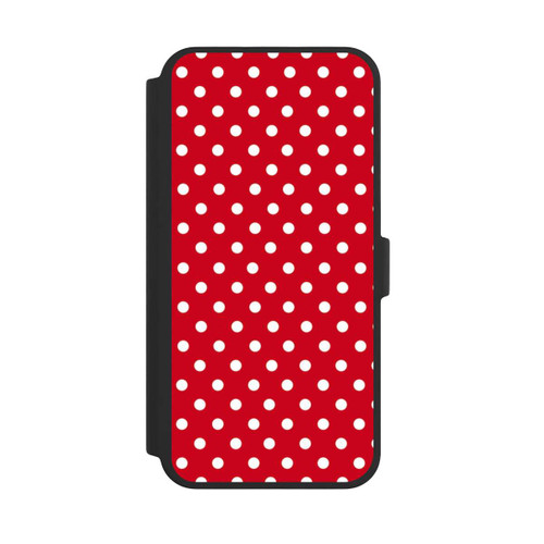 Apple iPhone 16 Pro Max NIVOflip Polka Dots Dunkelrot und Weiß