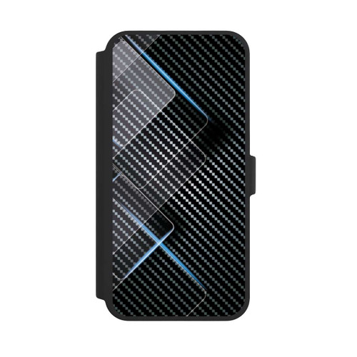 Apple iPhone 16 Pro Max NIVOflip Blaue Linien auf Karbon