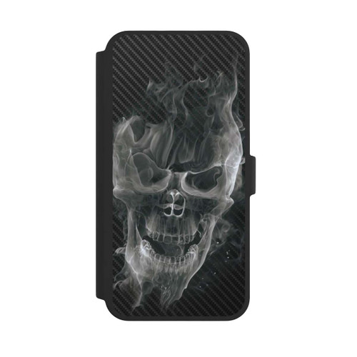 Apple iPhone 16 Pro Max NIVOflip rauchender Totenkopf Carbon