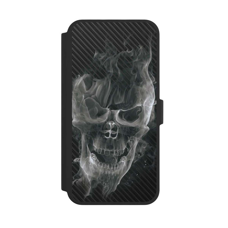 iPhone 16 Pro Max NIVOflip rauchender Totenkopf Carbon