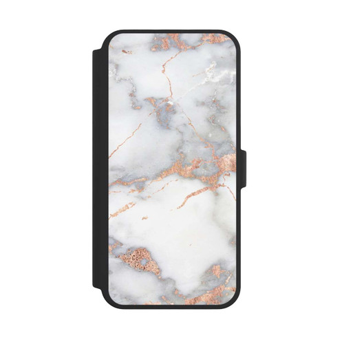 Apple iPhone 16 Pro Max NIVOflip Marbre Blanc et Doré