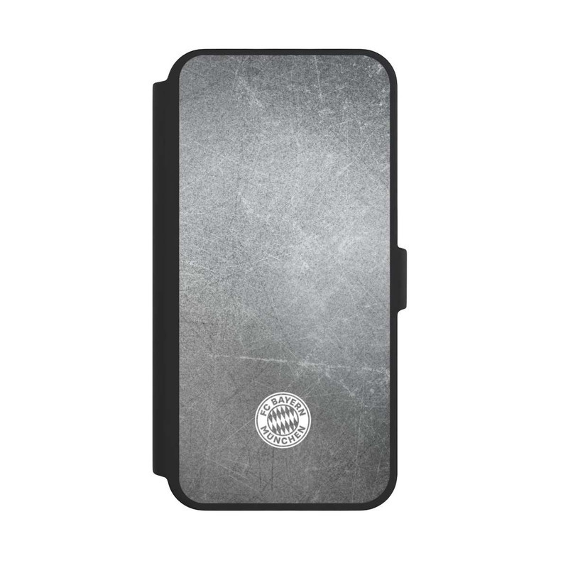 iPhone 16 Pro Max NIVOflip Klassisches FCB Logo Klein - Weiß auf Metalllook