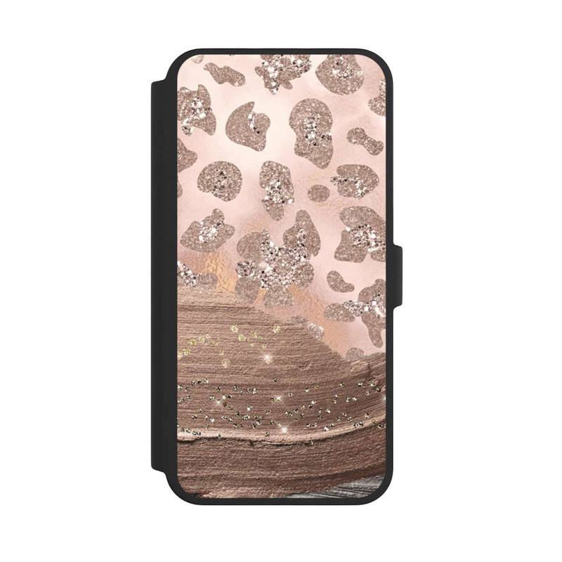 iPhone 16 Pro Max NIVOflip Silver Leopard Glitterlook