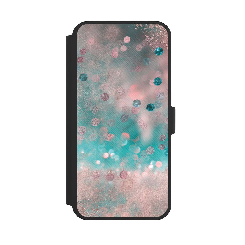 iPhone 16 Pro Max NIVOflip Türkis-glamouröser Glitzerlook