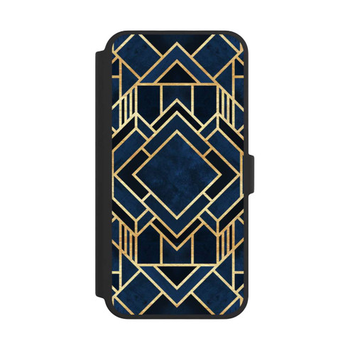 Apple iPhone 16 Pro Max NIVOflip Kunst Deko Blau Golddruck