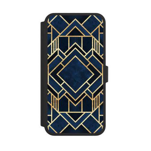 Apple iPhone 16 Pro Max NIVOflip Kunst Deko Blau Golddruck