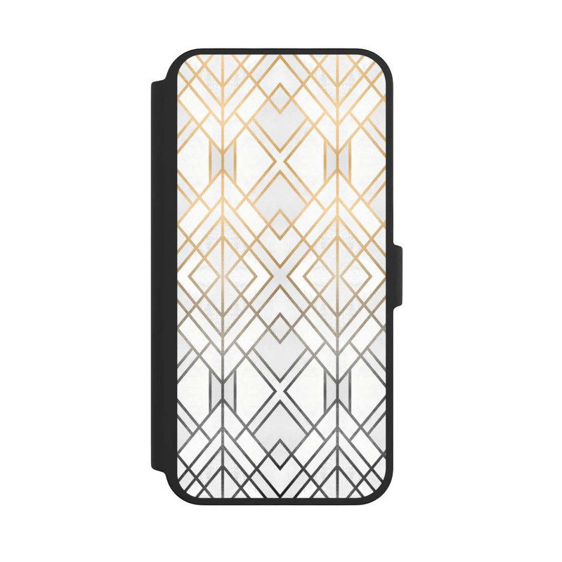 iPhone 16 Pro Max NIVOflip Imprimé Geo Gold doré et gris