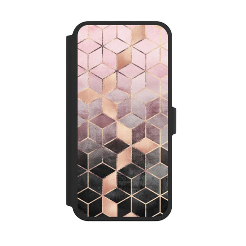 Apple iPhone 16 Pro Max NIVOflip Pink-grauer Farbverlauf Würfel Druck
