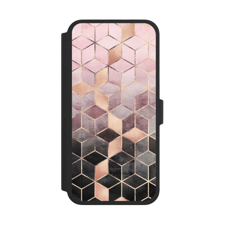 iPhone 16 Pro Max NIVOflip Imprimé Cubes Dégradés Gris Rose