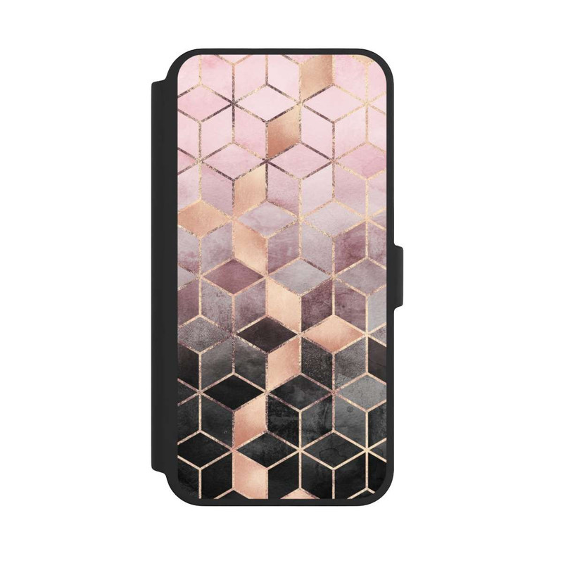 iPhone 16 Pro Max NIVOflip Pink-grauer Farbverlauf Würfel Druck