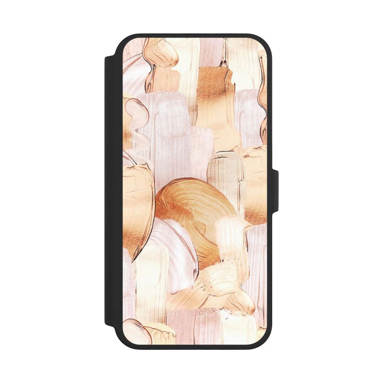 iPhone 16 Pro Max NIVOflip Weiß/Gold Pinsel Muster