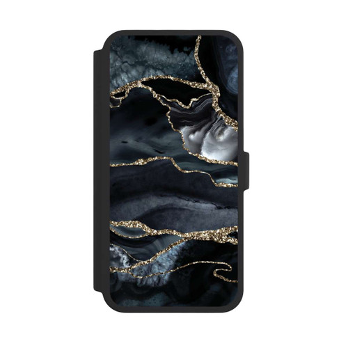 Apple iPhone 16 Pro Max NIVOflip Dark marble gold Glitter look