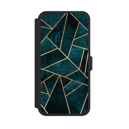 Apple iPhone 16 Pro Max NIVOflip Tief Blaugrün Stein Gold Druck