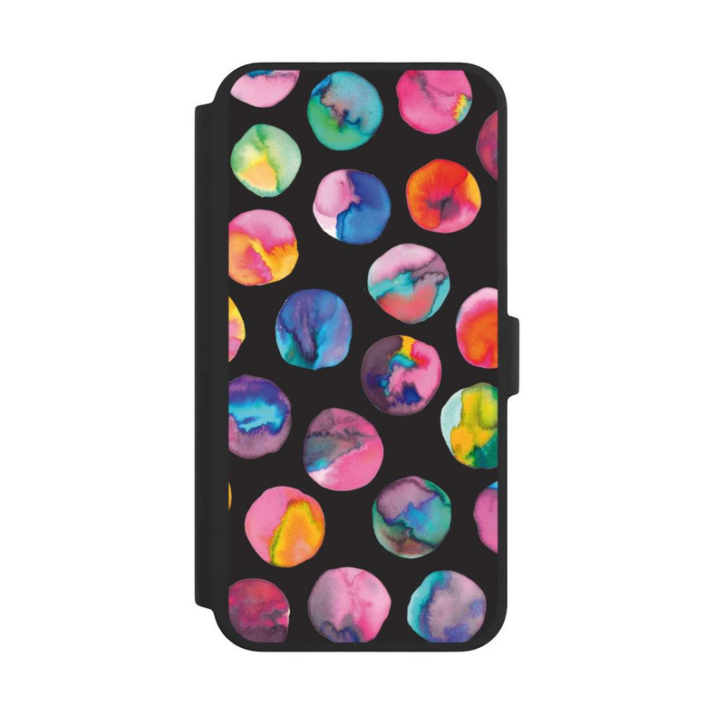 iPhone 16 Pro Max NIVOflip Bunte Tintenmurmeln Punkte Schwarz