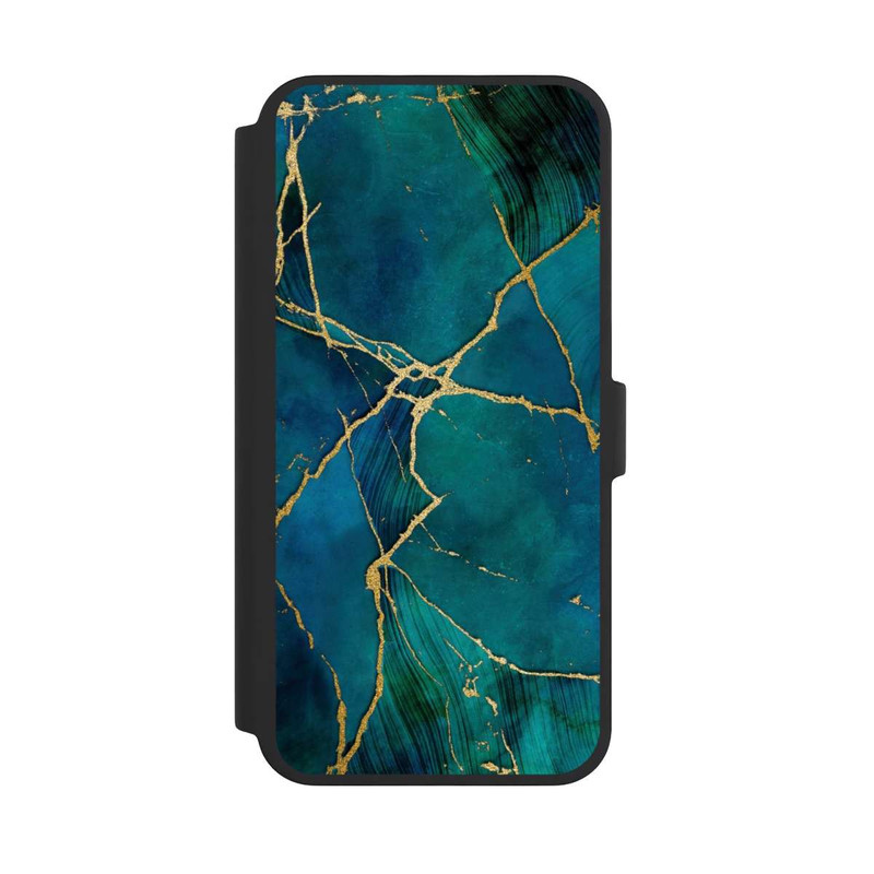 iPhone 16 Pro Max NIVOflip Look minéral glamour bleu or