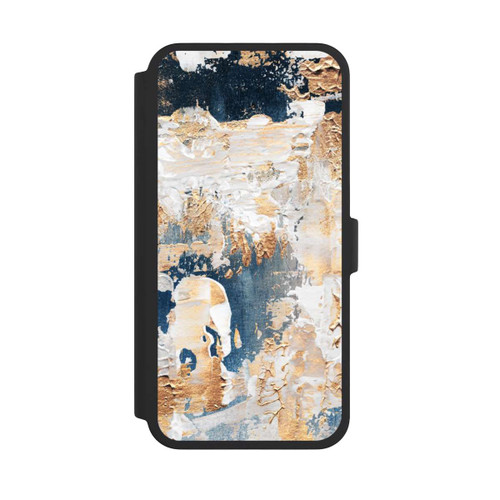 Apple iPhone 16 Pro Max NIVOflip Abstraktion Blau und Gold