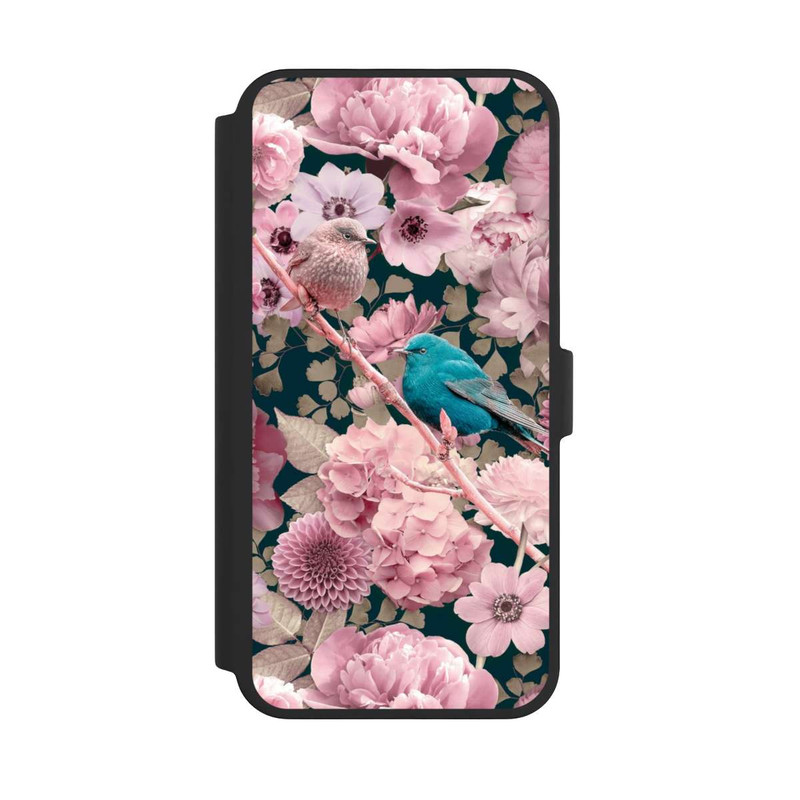 iPhone 16 Pro Max NIVOflip Spatzen im rosa Blumenmuster