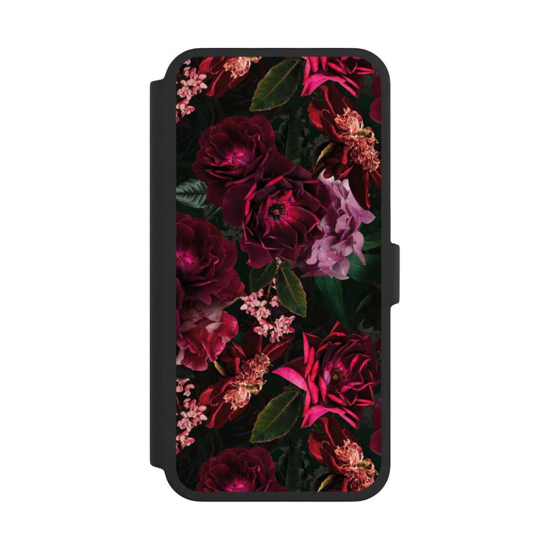 iPhone 16 Pro Max NIVOflip Dunkelrote und rosa Blüten
