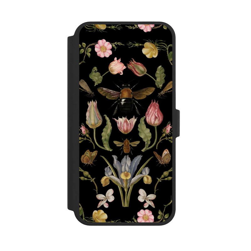 iPhone 16 Pro Max NIVOflip Wildblumen und Biene Schwarz