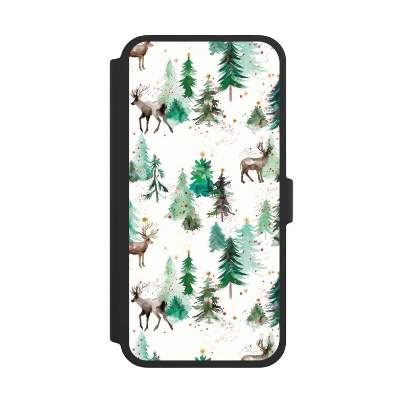 iPhone 16 Pro Max NIVOflip Cerfs et arbres de Noël d'hiver