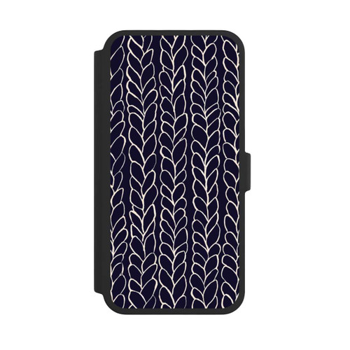 Apple iPhone 16 Pro Max NIVOflip Wool Braids Drawings Navy