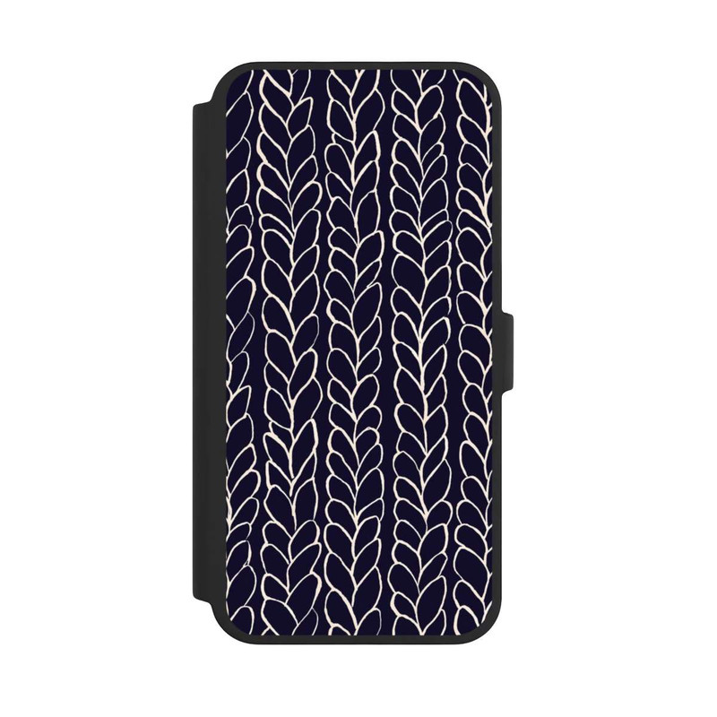 iPhone 16 Pro Max NIVOflip gezeichnete Wollzöpfe Marine