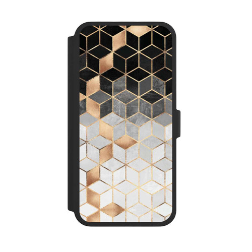 Apple iPhone 16 Pro Max NIVOflip Würfel dunkel und gold