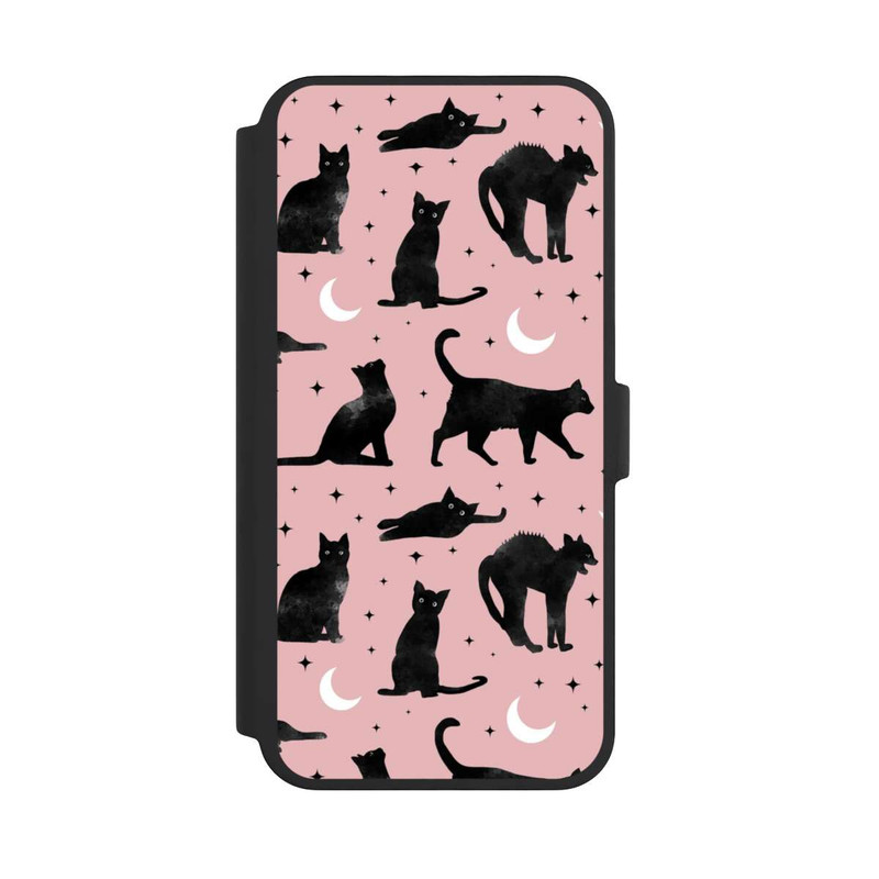 iPhone 16 Pro Max NIVOflip Lune & Chats Fond Rose