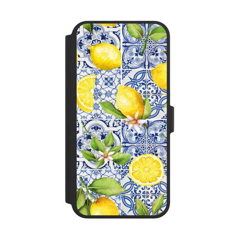 Apple iPhone 16 Pro Max NIVOflip Mediterrane Amalfi Küste mit Blauen Kacheln und Zitronen