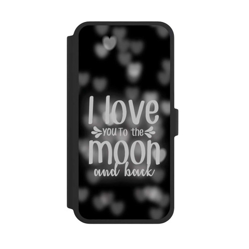 Apple iPhone 16 Pro Max NIVOflip I Love You to The Moon And Back Black Hearts