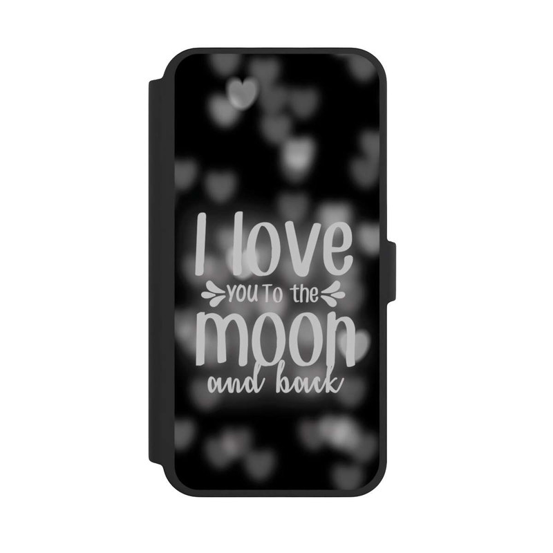 iPhone 16 Pro Max NIVOflip I Love You to The Moon And Back Black Hearts