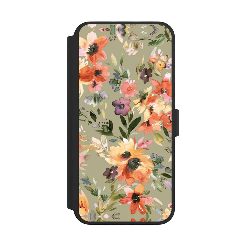 iPhone 16 Pro Max NIVOflip Malerische tropische Blumen Salbeigrün