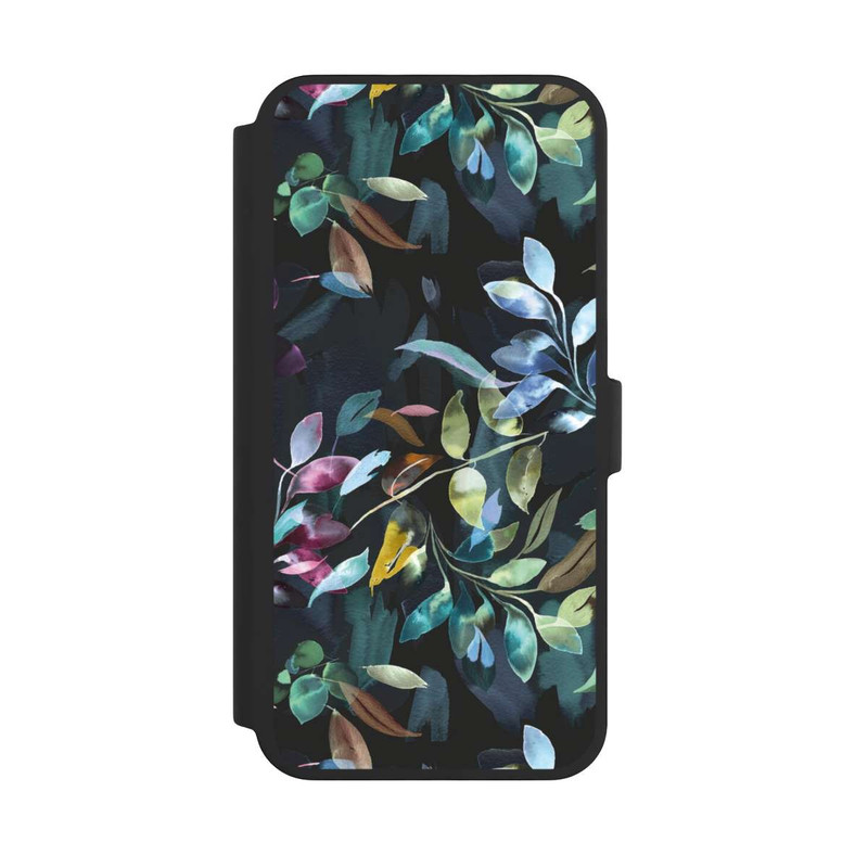 iPhone 16 Pro Max NIVOflip Mystische Aquarellblätter schwarz