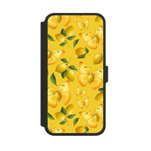 Apple iPhone 16 Pro Max NIVOflip Zitrone und Schmetterling Muster Gelb