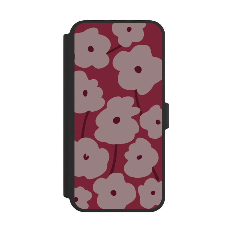 iPhone 16 Pro Max NIVOflip Minimalistische Blumen Bordeaux